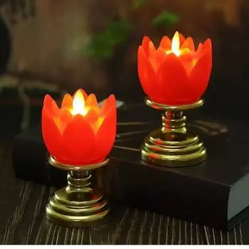 2 шт./лот пластиковый имитация подсвечника для дома Будда Холл молитвенная свеча украшение фэн-шуй буддизм