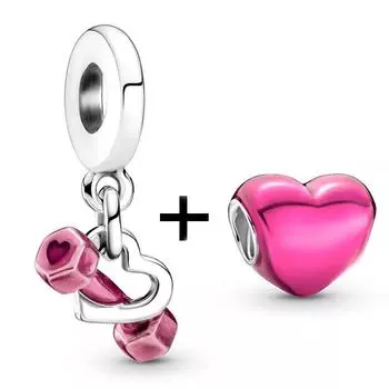 2 шт./лот Романтическая любовь Пряничный человечек бусины подходят оригинальные брендовые подвески серебряный браслет женский браслет Diy ко Дню святого Валентина ювелирные изделия