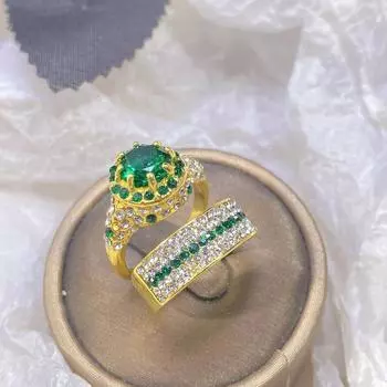 2 шт./лот, роскошные обручальные кольца с атмосферным цирконом для женщин, изысканные вечерние обручальные женские кольца, ювелирные изделия, подарок US 5# белый