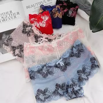 2 шт./лот, сексуальное женское нижнее белье со средней талией, элитные кружевные стринги, женские треугольные трусики, черные, красные трусики с плоским углом, большие размеры S