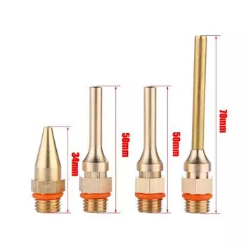 2 шт./лот сопло для термоклеевого пистолета из чистой меди, маленькое, длинное, короткое, большое, 2,0x70 мм, 3,0x50 мм, 2,0x50 мм, аксессуары для клеевого пистолета