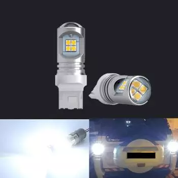 2 шт./лот T20 7440 3030 Canbus белые светодиодные дневные ходовые огни для Mitsubishi Pajero 2007-2020