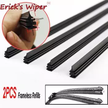 2 шт./лот, универсальная автомобильная вставка класса ААА, мягкая резиновая лента, сменная насадка для бескаркасных щеток стеклоочистителя 6 мм, 26 дюймов, 24 дюйма, автомобиля