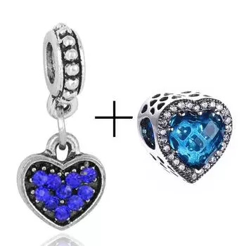 2 шт./лот, высокое качество, хрустальное сердце, губы и помада, подвески-подвески, подходят для брендового браслета Diy, шейное украшение для женщин и мужчин, изготовление ювелирных изделий