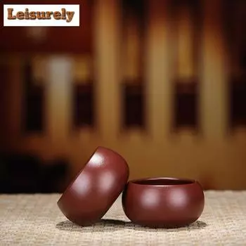 2 шт./лот Yixing Boutique Purple Clay Tea Cup Handmade Raw Ore Zhu Mud Tea Bowl Master Tea Cup Customized Tea Set Accessories 50ml