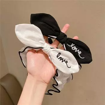 2 шт./лот Женские эластичные повязки для волос с бантом-кроликом и узлом для мытья лица, нарядные головные уборы