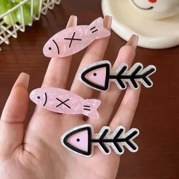 2 шт./лот, женские милые аксессуары для волос, розовая заколка для волос в форме рыбки, детские заколки для волос, боковые заколки в виде утконоса, головной убор для девочек