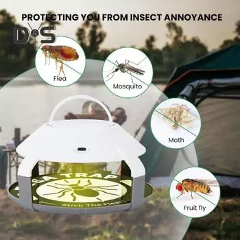 2 шт. ловушка для блох с 4 клеевыми досками USB перезаряжаемая светодиодная лампа для ловли блох домашнее внутреннее уличное круглое физическое устройство для борьбы с блохами 2pcs