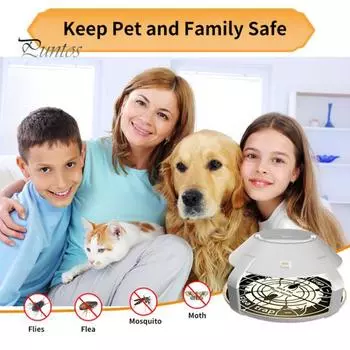 2 шт. ловушка для блох с 4 клеевыми досками USB перезаряжаемая светодиодная лампа для ловли блох домашнее внутреннее уличное круглое физическое устройство для борьбы с блохами 2pcs