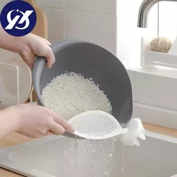 2 шт. ложка для мытья риса, тонкий слив, кухонный гаджет, удобная ручка, ручная ополаскиватель для риса, фильтрующая доска для мытья риса, прочная зелёный