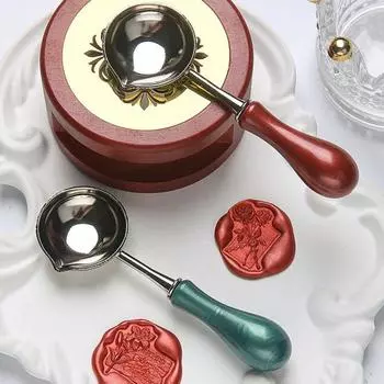2 шт. ложка для печати воска, ложка для плавления воска, термостойкий винтажный конверт, сделай сам, поделка, приглашения на свадьбу, ложка для подогрева печати воска коричневый