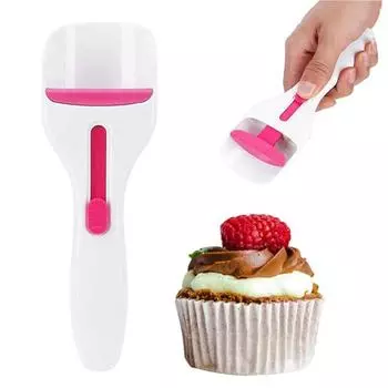 2 шт. Ложка для распределения теста для торта, кнопка одним нажатием, антипригарное, равномерное распределение по размеру, домашний инструмент для выпечки тортов, шоколада, кексов белый