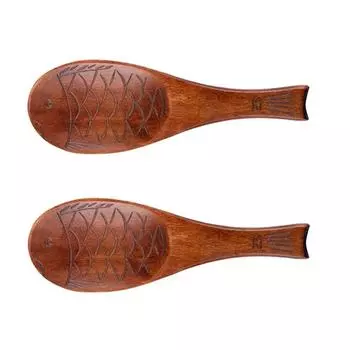 2 шт. ложка для риса деревянная кухонная ложка половник лопатка для риса милая рыбка форма совок для риса деревянная ложка для приготовления пищи кухонные принадлежности инструменты