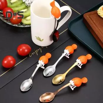 2 шт. ложки для смешивания с яркой отделкой, удобная ручка, прочные ложки для перемешивания кофе, чая из нержавеющей стали