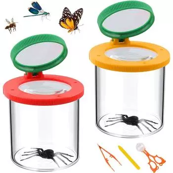 2 шт. Лупы-стаканчики для детей с 3-кратным и 6-кратным увеличением, набор из 3 инструментов