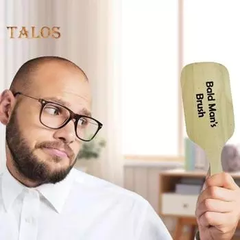 2 шт. лысый мужчина расческа и щетка кляп подарок деревянный беззубый гребень щетка для волос украшение смешной расческа щетка розыгрыш подарок для лысых мужчин 2pcs