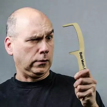 2 шт. лысый мужчина расческа и щетка кляп подарок деревянный беззубый гребень щетка для волос украшение смешной расческа щетка розыгрыш подарок для лысых мужчин 2pcs