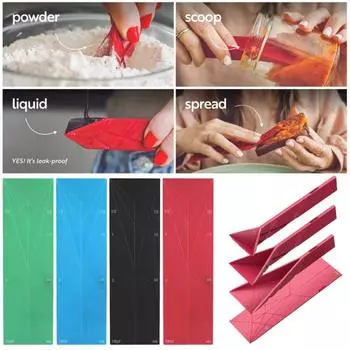 2 шт. Магнитная мерная ложка разных размеров 3-в-1 мерная ложка для влажных и сухих ингредиентов портативный плоский дизайн измерительный инструмент синий