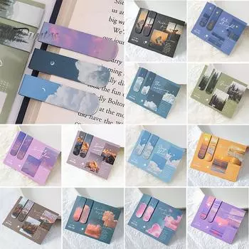 2 шт. магнитная закладка романтическое облако небо пейзаж простой и литературный книжный маркер зажим для книголюба милый книжный маркер-маркер магнит для поиска