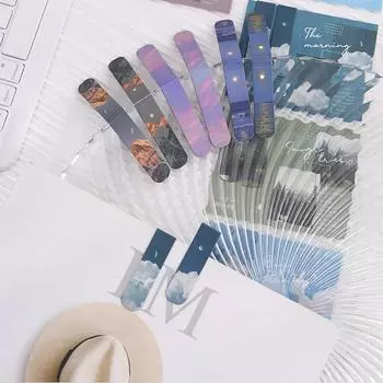2 шт. магнитная закладка романтическое облако небо пейзаж простой и литературный книжный маркер зажим для книголюба милый книжный маркер-маркер магнит для поиска A