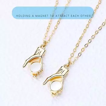 2 шт. Магнитное ожерелье для пары «держись за руки», ожерелье для влюбленных, держащихся за руки, для женщин и мужчин, модные ювелирные изделия, подарок, тренд