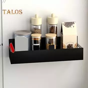 2 шт. Магнитные полки для специй на холодильник, прочные, выдерживающие нагрузку, простые в установке магнитные полки для холодильника, кухонный шкаф-органайзер A