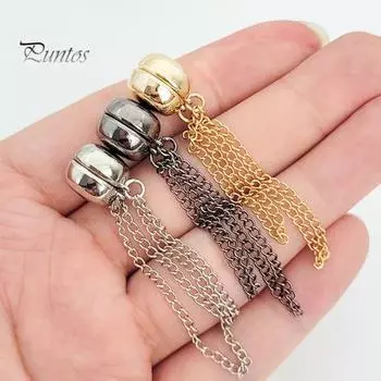 2 шт. Магнитные прищепки многофункциональные красочные броши для одежды цепочка кисточка дизайн зажимы для одежды аксессуары для одежды золотистый