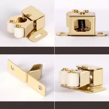 2 шт. магнитные защелки для шкафа, дверные стопоры, демпферный буфер с винтами, мебельная фурнитура золотой