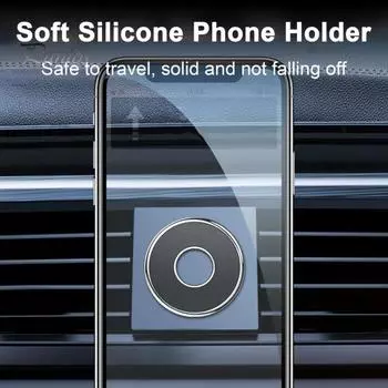 2 шт. магнитный присосочный автомобильный держатель для телефона, вентиляционное отверстие на приборной панели, мини-круглая форма, автомобильная подставка для телефона, самоклеящаяся металлическая навигация, автомобильное крепление 2pcs серебряный