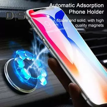 2 шт. магнитный присосочный автомобильный держатель для телефона, вентиляционное отверстие на приборной панели, мини-круглая форма, автомобильная подставка для телефона, самоклеящаяся металлическая навигация, автомобильное крепление 2pcs серебряный