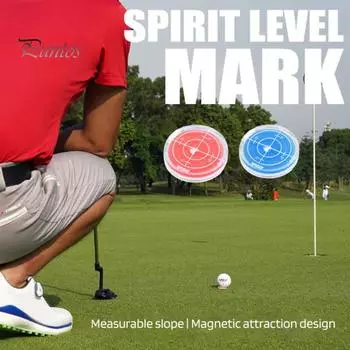 2 шт., магнитный зеленый ридер для гольфа с зажимом для шляпы, компактный размер, легкий портативный пузырьковый уровень, высокоточный зеленый помощник для чтения, аксессуары для гольфа синий/красный