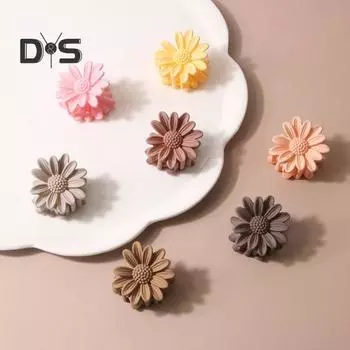 2 шт., маленькая коготь для волос в форме цветка, яркий цвет, заколка для волос, пластиковая заколка для волос на затылке из смолы, аксессуары для волос для ежедневной вечеринки розовый