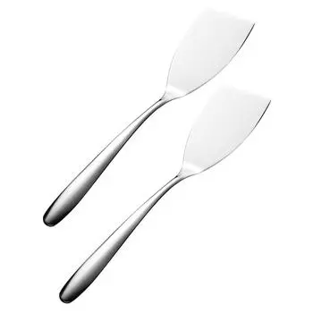 2 шт. Маленькая лопатка для жарки, практичный кухонный инструмент, стейк-ресторан, жареная нержавеющая сталь, антипригарная кухня 25.30X5.50X1.20CM серебряный