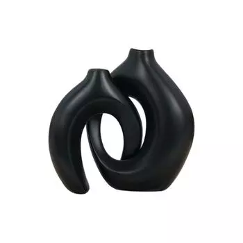 2 шт. Маленькая ваза в европейском стиле, современный креативный абстрактный орнамент, ваза для дома для сухих цветов One Size чёрный