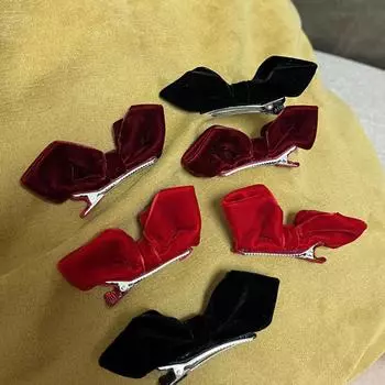 2 шт., маленькая заколка для волос с бархатным бантом, головные уборы принцессы для девочек, заколка для волос с челкой, заколка для волос в корейском стиле, аксессуары для укладки волос для женщин и девочек