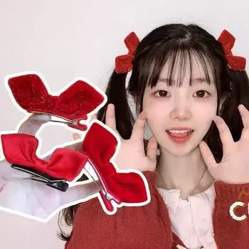 2 шт., маленькая заколка для волос с бархатным бантом, головные уборы принцессы для девочек, заколка для волос с челкой, заколка для волос в корейском стиле, аксессуары для укладки волос для женщин и девочек