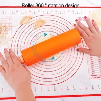 2 шт. маленькие скалки для детей, инструмент для выпечки «сделай сам», пищевой силикон, нелипкая деревянная ручка, гладкие края, тесто для пельменей, скалки для игрушек S красный