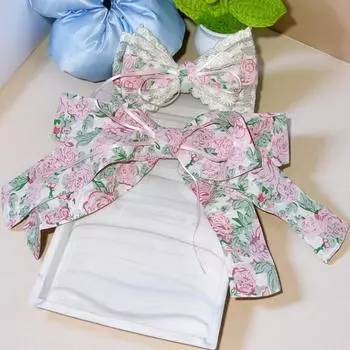 2 шт. Маленькие свежие розовые розы бант кружево пружинный зажим боковой зажим милые заколки для волос аксессуары для волос