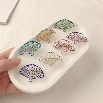 2 шт., маленький размер, винтажная элегантная заколка для волос, веер, декоративная челка, боковые заколки для волос, головные уборы, аксессуары для волос фиолетовый