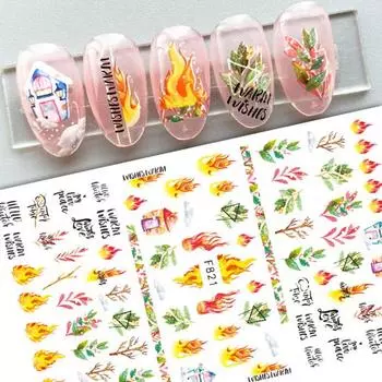 2 шт маникюрные наклейки не раздражающие декоративные ПВХ полезные рождественская елка с принтом пингвина дизайн ногтей для салона C