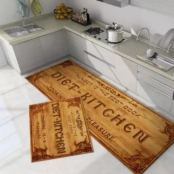 2 шт. маслопоглощающий кухонный коврик ковер креативный дизайн с буквами пятностойкий напольный коврик для входной двери в ванную комнату 40*60cm+40*120cm