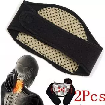 2 шт., массажер для защиты шеи с подогревом, спонтанный пояс (размер: 2 шт., цвет: черный)