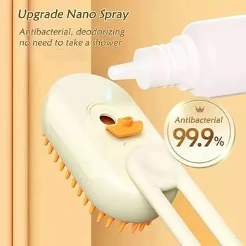 2 шт., массажная щетка для кошек, собак, домашних животных, 3 в 1, паровой спрей с одной кнопкой, складная, вращающаяся, плавающая, для ванночки для волос, щетка для удаления волос, расческа