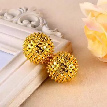 2 шт. массажный шарик магнитный антистресс ABS акупрессурная терапия игольчатый шариковый массажер для рук серебряный