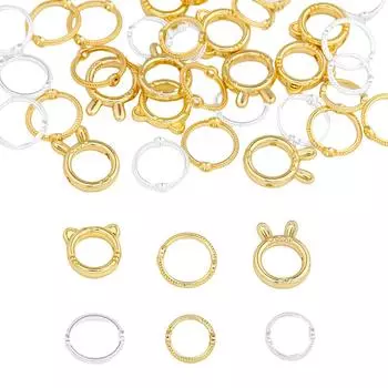 2 шт., медное круглое кольцо с двойным отверстием, кружевное кольцо из бисера для изготовления ювелирных изделий своими руками, аксессуары для рукоделия 10mm серебряный