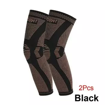 2 шт. медные рукава на всю ногу, длинная компрессия, наколенники, компрессионные наколенники для разрыва мениска, передней крестообразной связки, артрита, спорта XXL