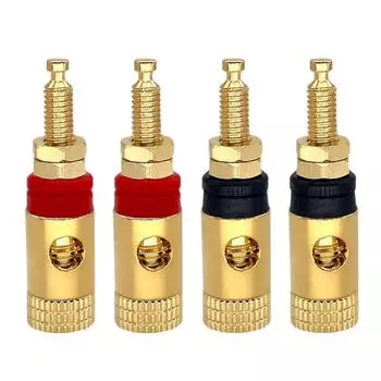2 шт. медный разъем для динамика аудио разъем для подключения динамиков клемма усилителя медный позолоченный разъем типа «банан»
