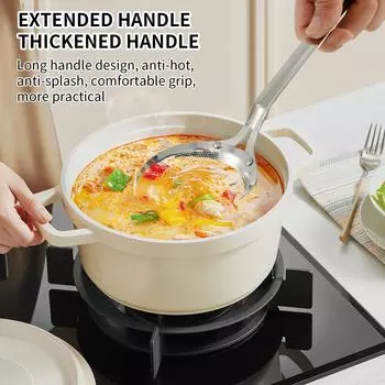 2 шт. мелкоячеистая шумовка из нержавеющей стали 304, шумовка для жира, без бисфенола А, шумовка для горячего горшка с длинной ручкой