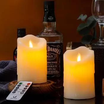2 шт. мерцающие светодиодные свечи беспламенные свечи для подсвечников с дистанционным управлением чайные свечи свадебное вечернее праздничное домашнее украшение освещение