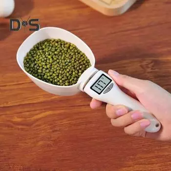 2 шт. мерная ложка для еды 800 г / 0,1 г высокоточный ЖК-дисплей 5 единиц сменная ложка для корма для домашних животных готовки выпечки 2pcs